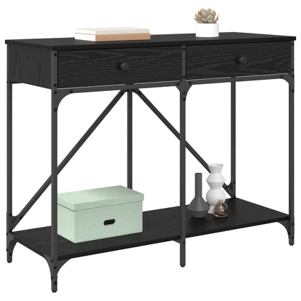 Konsolbord med låda Svart Ek 100 x 39 x 78,5 cm Konstruerat trä