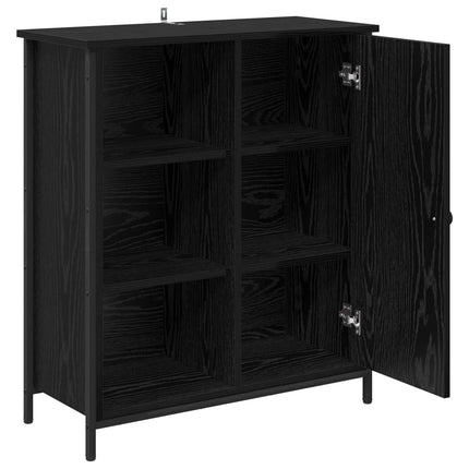 Sideboard Svart Ek 70 x 30 x 80 cm Konstruerat trä