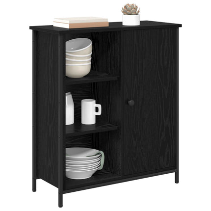 Sideboard Svart Ek 70 x 30 x 80 cm Konstruerat trä