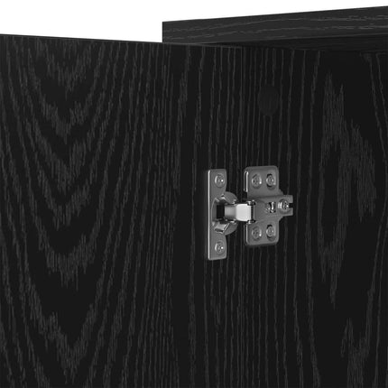 Sideboard Svart Ek 100 x 33 x 75 cm Konstruerat trä