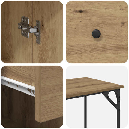 Datorbord med låda Artisan Ek 131 x 48 x 75 cm Konstruerat trä