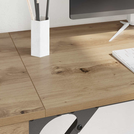 Datorbord med låda Artisan Ek 131 x 48 x 75 cm Konstruerat trä