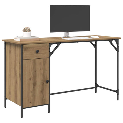 Datorbord med låda Artisan Ek 131 x 48 x 75 cm Konstruerat trä