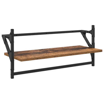 Vägghyllset 6 pcs Gammalt trä 100 x 25 x 30 cm Konstruerat trä