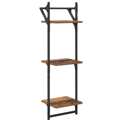 Vägghyllset 6 pcs Gammalt trä 100 x 25 x 30 cm Konstruerat trä