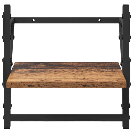 Vägghyllset 6 pcs Gammalt trä 100 x 25 x 30 cm Konstruerat trä