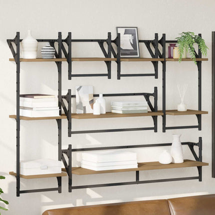 Vägghyllset 6 pcs Artisan Ek 100 x 25 x 30 cm Konstruerat trä