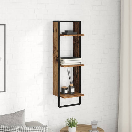 Vägg hylla Gammalt trä 30 x 25 x 100 cm Konstruerat trä