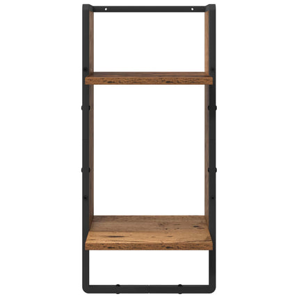 Vägghyllset 4 pcs Gammalt trä 65 x 25 x 30 cm Konstruerat trä