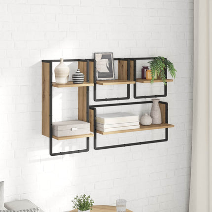 Vägghyllset 4 pcs Artisan Ek 65 x 25 x 30 cm Konstruerat trä