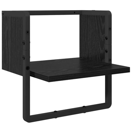 Vägghyllset 4 pcs Svart Ek 65 x 25 x 30 cm Konstruerat trä