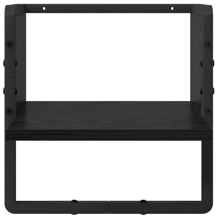 Vägghyllset 4 pcs Svart Ek 65 x 25 x 30 cm Konstruerat trä
