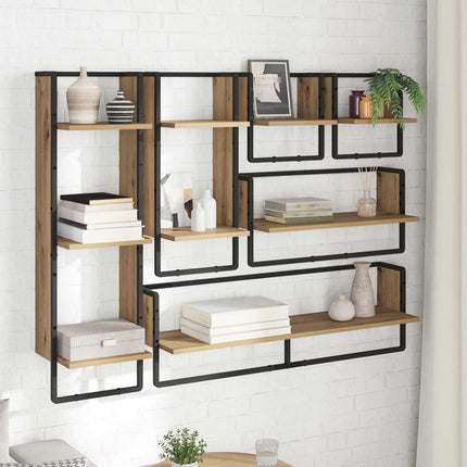 Vägghyllset 6 pcs Artisan Ek 100 x 25 x 30 cm Konstruerat trä