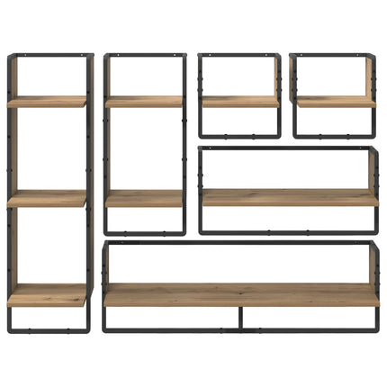 Vägghyllset 6 pcs Artisan Ek 100 x 25 x 30 cm Konstruerat trä