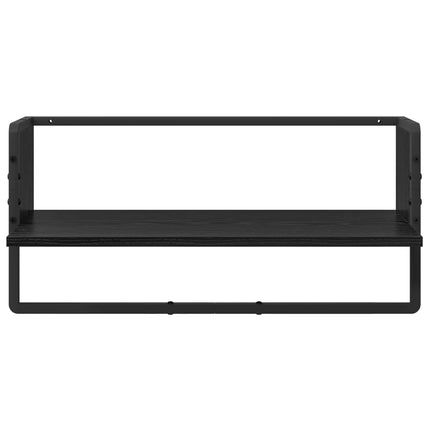 Vägghyllset 6 pcs Svart Ek 100 x 25 x 30 cm Konstruerat trä