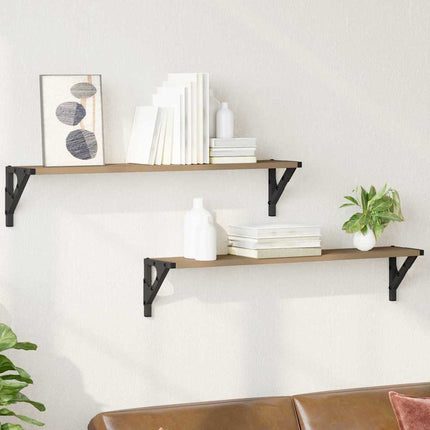 Vägg hyllor 2 pcs Artisan Ek 80 x 15 x 15,5 cm Konstruerat trä