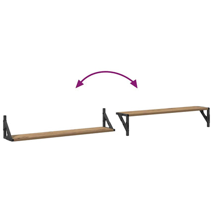 Vägg hyllor 2 pcs Artisan Ek 80 x 15 x 15,5 cm Konstruerat trä
