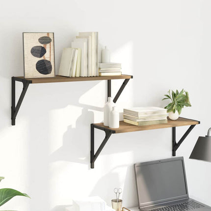 Vägg hyllor 2 pcs Artisan Ek 60 x 25 x 25,5 cm Konstruerat trä