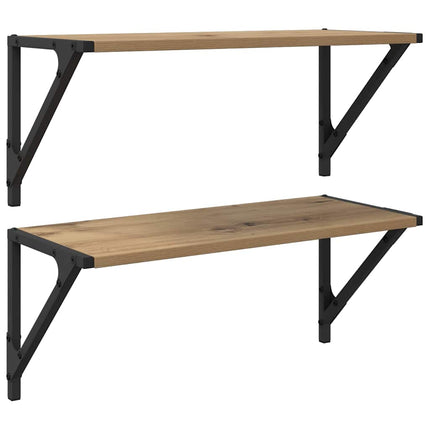 Vägg hyllor 2 pcs Artisan Ek 60 x 25 x 25,5 cm Konstruerat trä