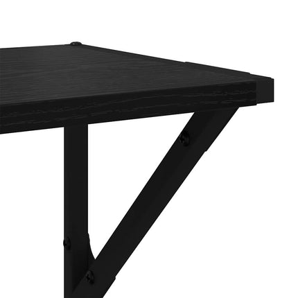 Vägg hyllor Väggmonterat 2 st Svart Ek 60 x 25 x 25,5 cm