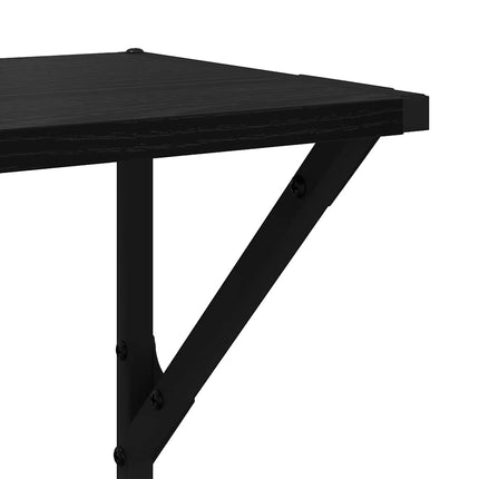 Vägg hyllor 2 pcs Svart Ek 80 x 25 x 25,5 cm Konstruerat trä