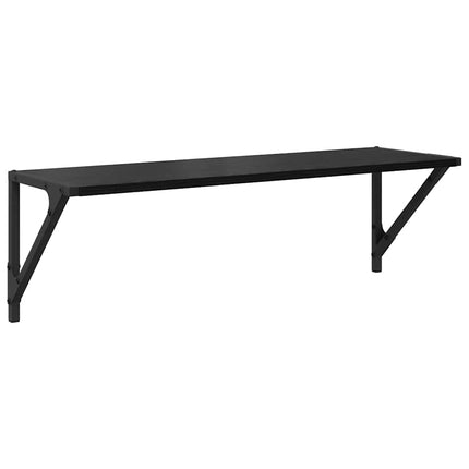 Vägg hyllor Väggmonterat 2 st Svart Ek 80 x 25 x 25,5 cm