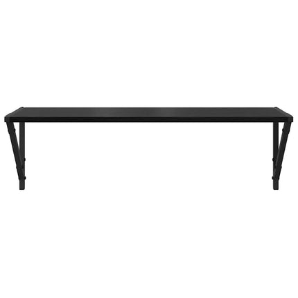 Vägg hyllor Väggmonterat 2 st Svart Ek 80 x 25 x 25,5 cm
