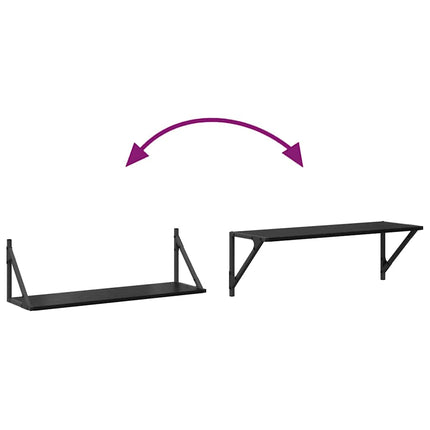 Vägg hyllor 2 pcs Svart Ek 80 x 25 x 25,5 cm Konstruerat trä