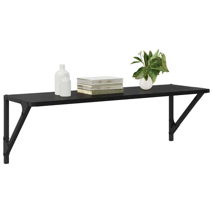 Vägg hyllor 2 pcs Svart Ek 80 x 25 x 25,5 cm Konstruerat trä