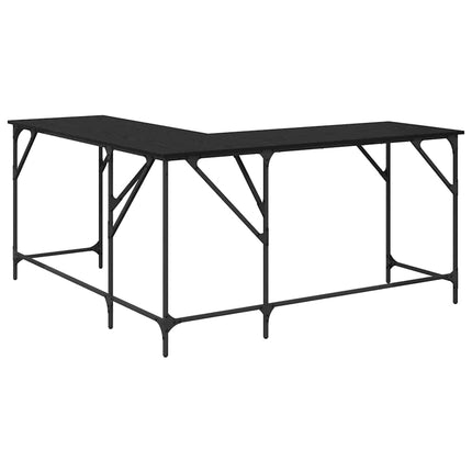 Skrivbord Svart Ek 149 x 149 x 75 cm Konstruerat trä