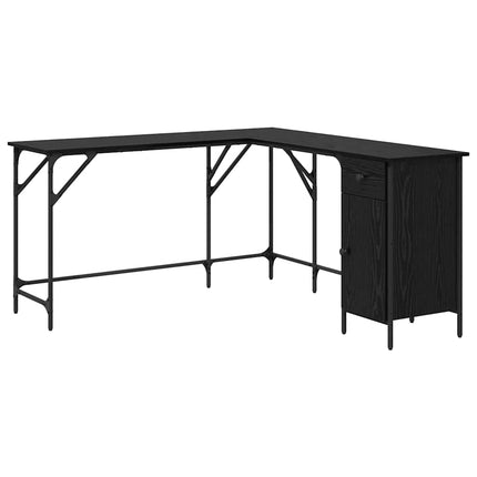 Skrivbord Svart Ek 141 x 141 x 75 cm Konstruerat trä