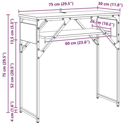 Konsolbord Artisan Ek Konstruerat trä 75x30x75cm