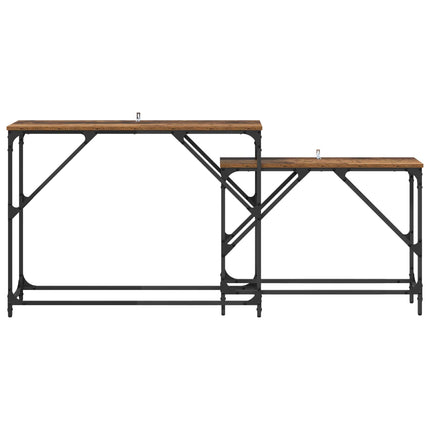 Konsolbord 2 pcs Gammalt trä 100 x 28 x 75 cm Konstruerat trä