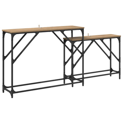 Konsolbord 2 pcs Artisan Ek 100 x 28 x 75 cm Konstruerat trä