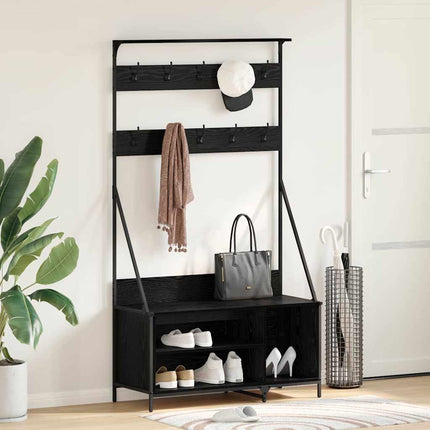Klädhängare Svart Ek 100 x 41 x 184 cm Konstruerat trä