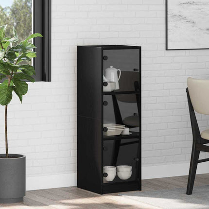 Skåp Svart Ek 35 x 37 x 109 cm Konstruerat trä