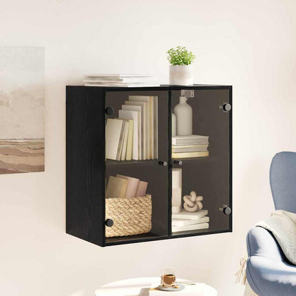 Väggskåp Svart Ek 68 x 37 x 68,5 cm Konstruerat trä