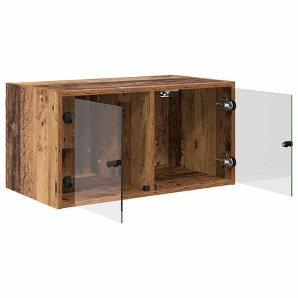 Väggskåp 2 pcs Gammalt trä 68 x 37 x 35 cm Konstruerat trä