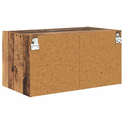 Väggskåp 2 pcs Gammalt trä 68 x 37 x 35 cm Konstruerat trä
