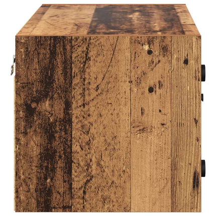 Väggskåp 2 pcs Gammalt trä 68 x 37 x 35 cm Konstruerat trä