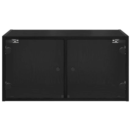 Väggskåp Väggmonterad Svart Ek 68 x 37 x 35 cm Konstruerat trä