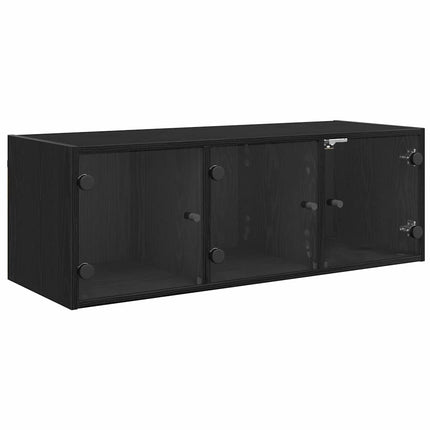 Väggskåp Väggmonterad Svart Ek 102 x 37 x 35 cm Konstruerat trä