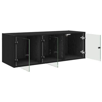 Väggskåp Väggmonterad Svart Ek 102 x 37 x 35 cm Konstruerat trä