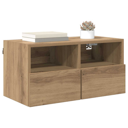 TV-väggskåp 2 pcs Artisan Ek 60 x 30 x 30 cm Konstruerat trä