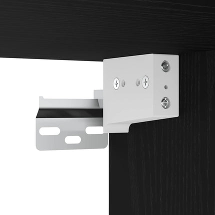 TV-väggskåp 2 pcs Svart Ek 60 x 30 x 30 cm Konstruerat trä