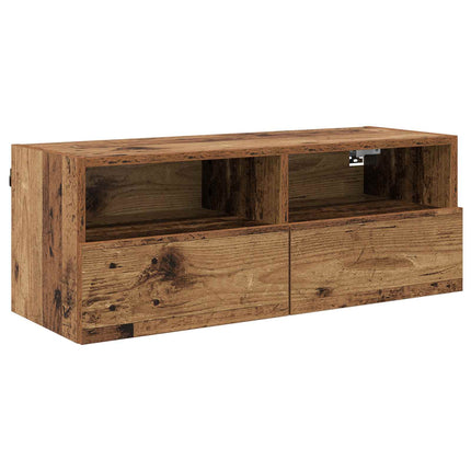 TV Vägghylla Gammalt trä 80 x 30 x 30 cm Konstruerat trä