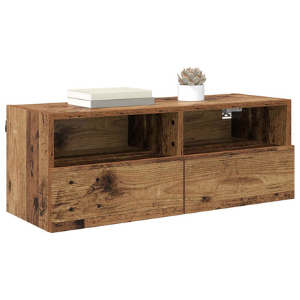 TV Vägghylla Gammalt trä 80 x 30 x 30 cm Konstruerat trä