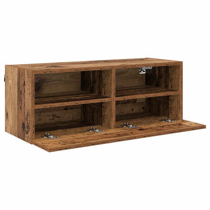 TV-väggskåp 2 pcs Gammalt trä 80 x 30 x 30 cm Konstruerat trä