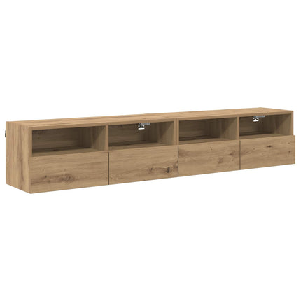 TV-väggskåp 2 pcs Artisan Ek 80 x 30 x 30 cm Konstruerat trä