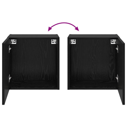 TV Vägghylla Väggmonterad Svart Ek 40,5x30x40cm Konstruerat trä